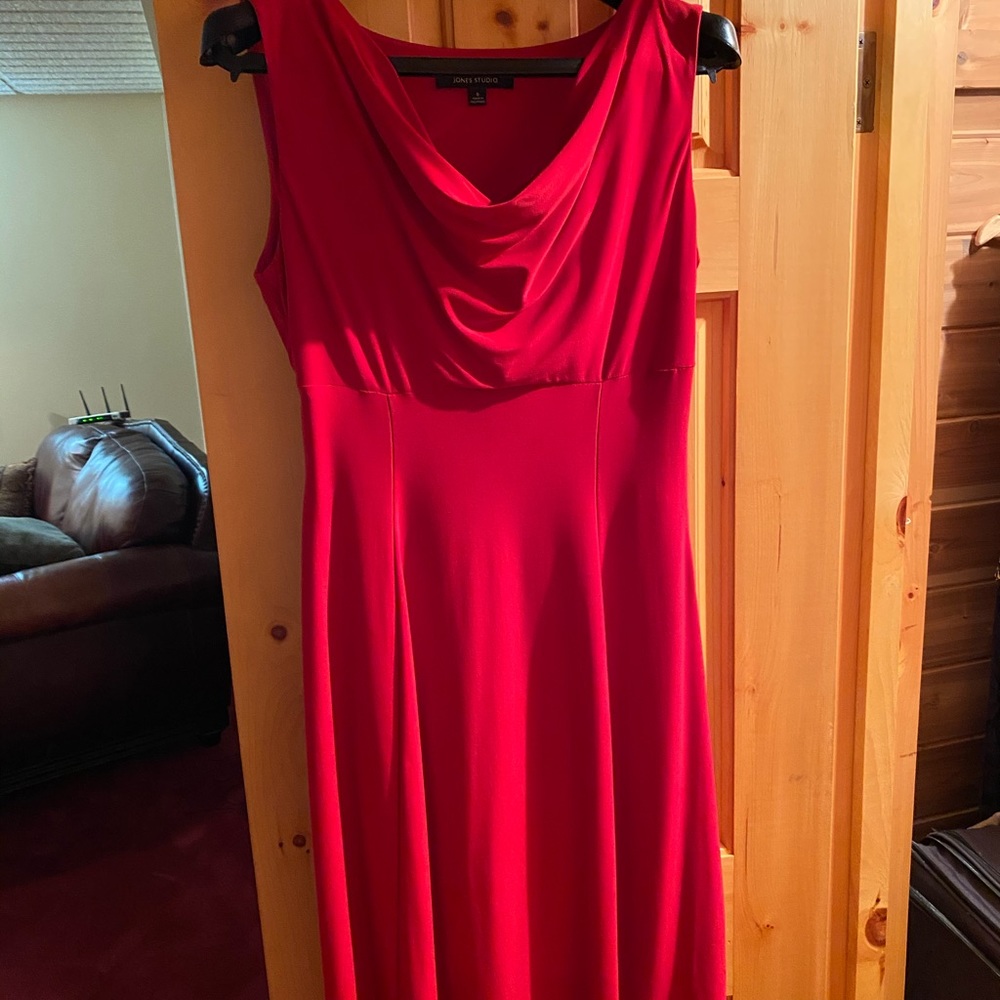 Beautiful red dress with cowl neck